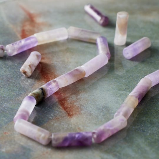 Amethyst Tube Beads, 13mm by Bead Landing™